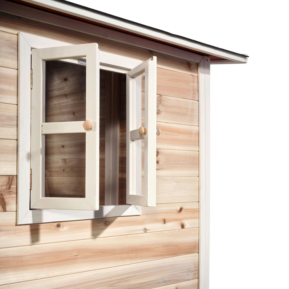 Stelzenhaus Mit Rutsche Naturfarben Exit Loft 300 - Rot/Naturfarben, KONVENTIONELL, Holz (369/190/215cm) - EXIT Toys