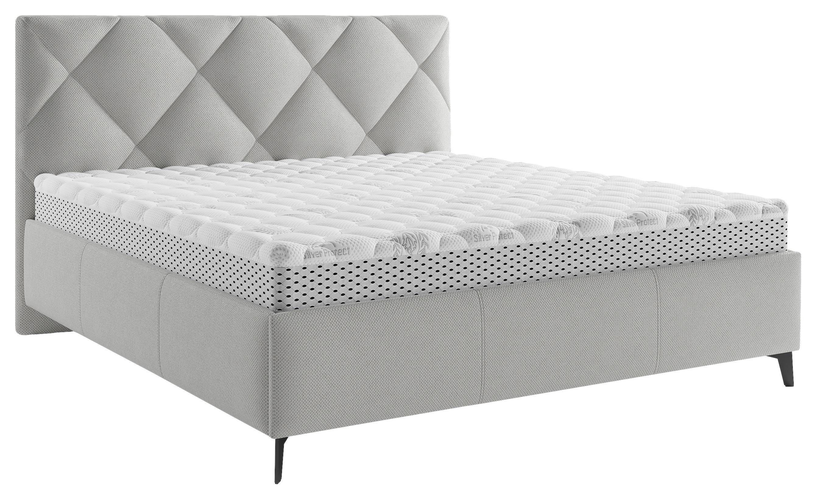 Polsterbett Bianco - Greige/Schwarz, MODERN, Holz/Textil (180/200cm) - MID.YOU
