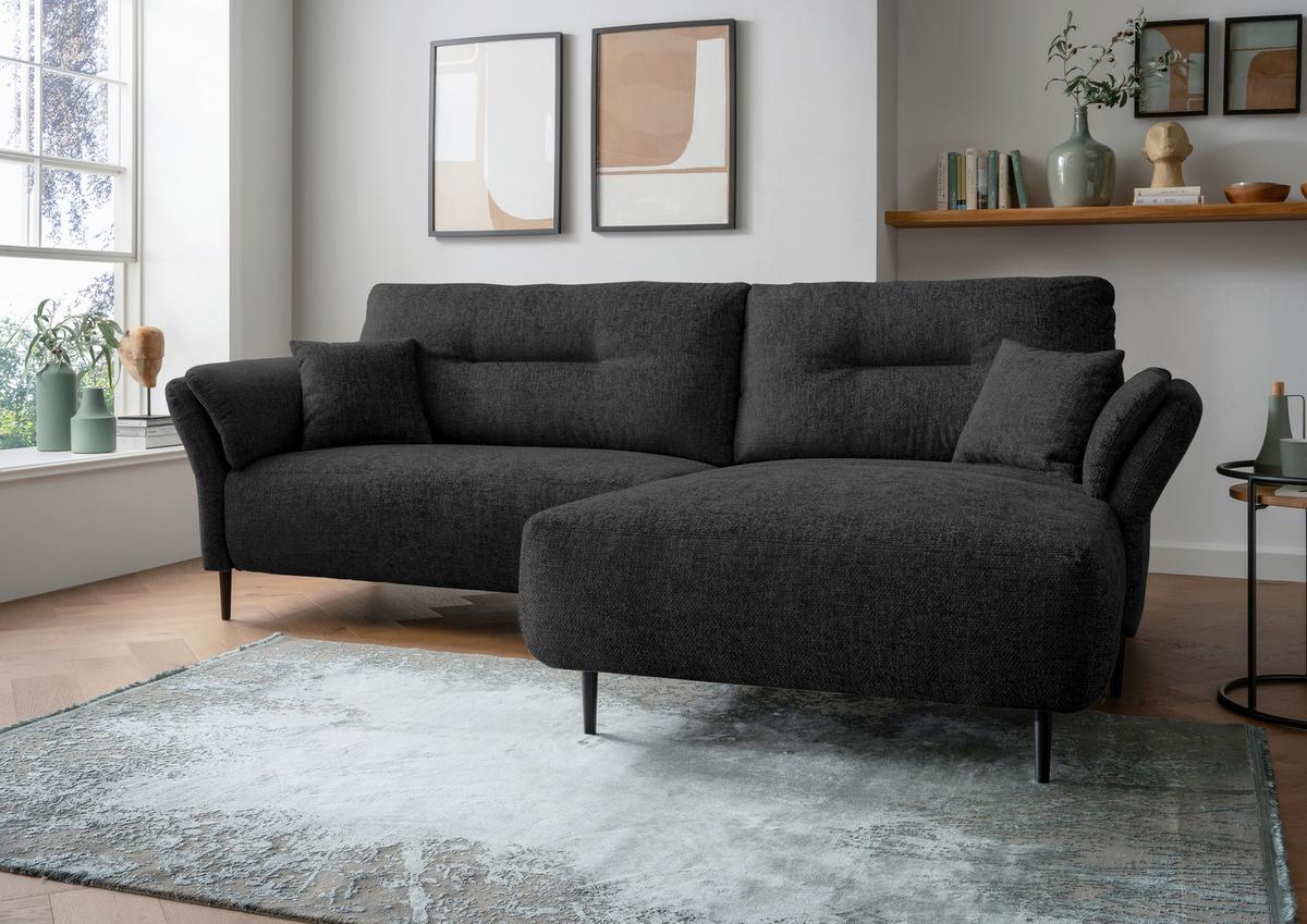 Ecksofa Piatelli Schwarz S: 269x172 Cm - Schwarz, MODERN, Textil (269/172cm) - MID.YOU