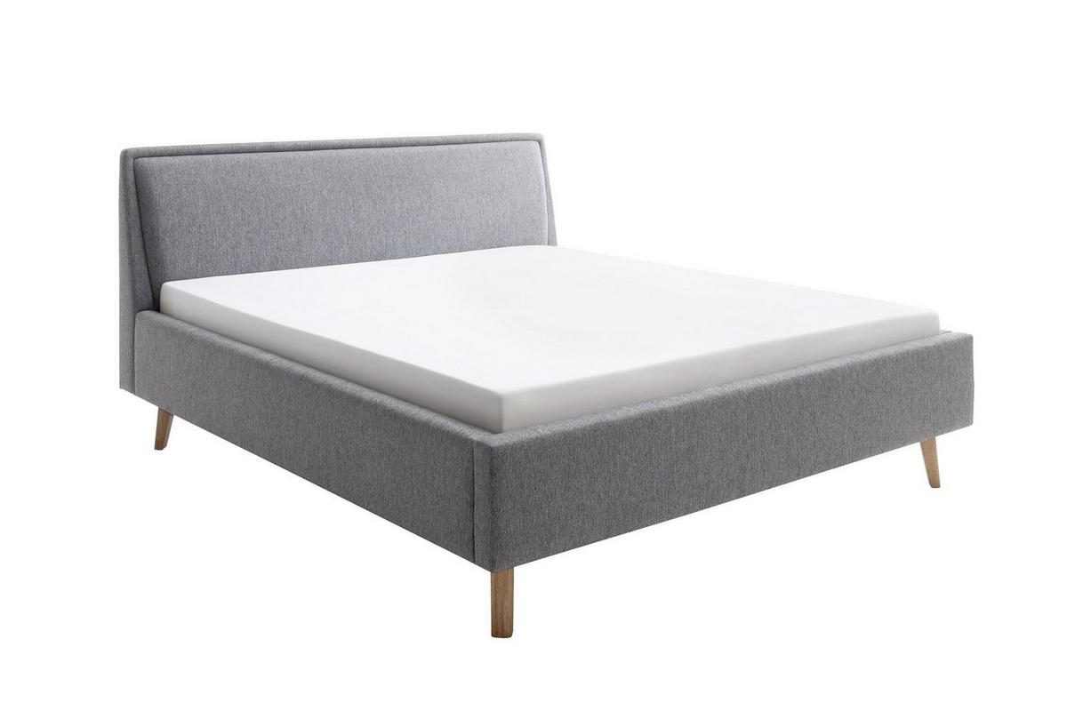 Polsterbett 140x200 cm Frieda Grau - Eichefarben/Grau, MODERN, Textil (140/200cm) - Livetastic