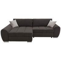 Ecksofa Mit Bettkasten Glasgow Dunkelgrau 175x270 Cm - Hellbraun/Chromfarben, KONVENTIONELL, Textil (175/270cm) - MID.YOU