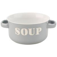 Suppentasse Mit Henkel Steinzeug Tivon Dxh: 13x7 Cm - Weiß/Grau, KONVENTIONELL, Keramik (13/7cm) - James Wood