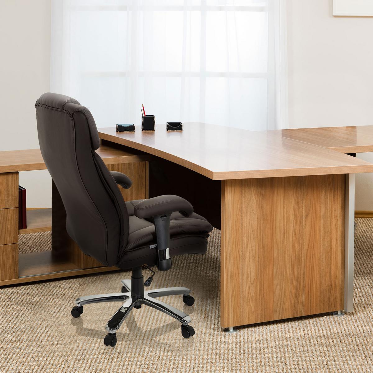 Chefsessel Builder Xxl I Dunkelbraun - Dunkelbraun/Silberfarben, MODERN, Kunststoff/Textil (77/123/84cm) - MID.YOU