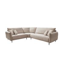 Ecksofa Vanilla Beige S: 256x294 cm - Beige/Schwarz, Design, Textil (256/294cm) - Livetastic