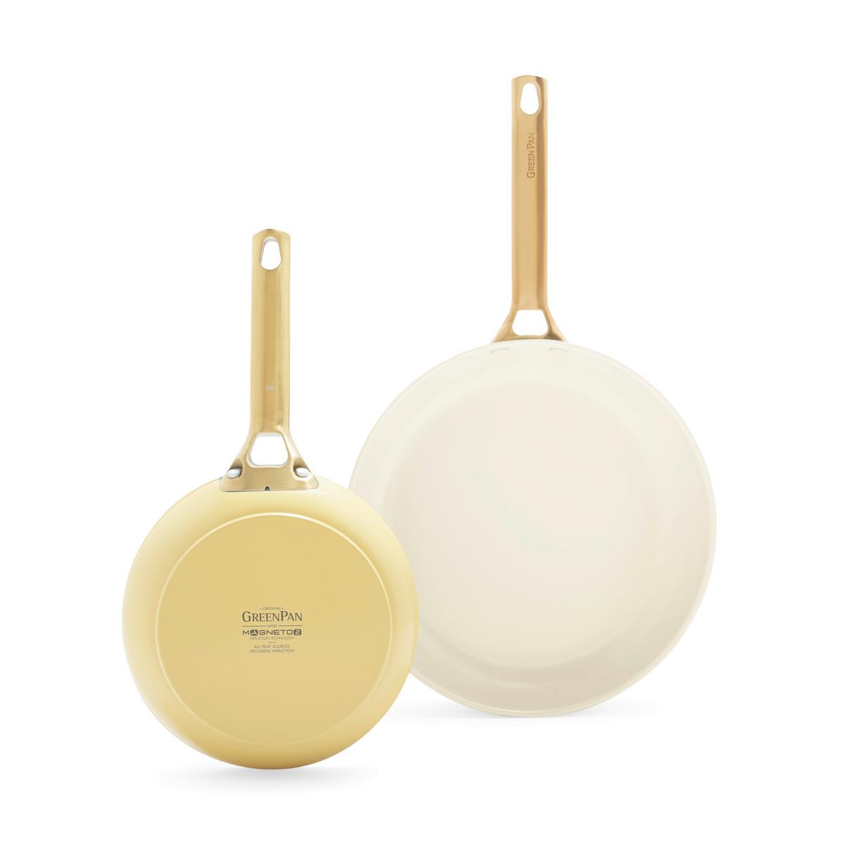 Pfannenset Padova Reserve Gelb/Weiß/Goldfarben D:20/26cm - Gelb/Goldfarben, Basics, Glas/Metall (20 & 26cm) - GreenPan