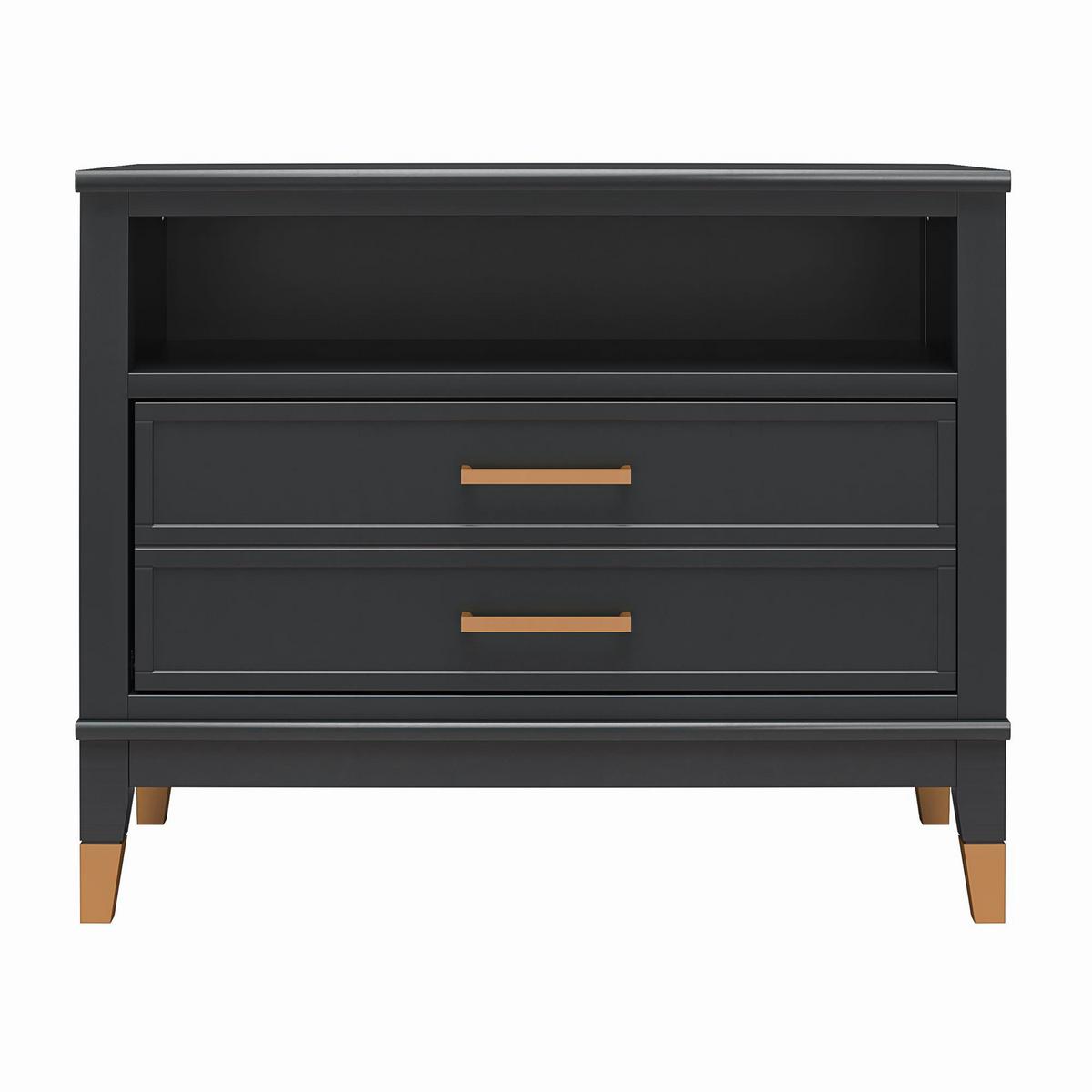 Nachttisch Westerleigh Schwarz/messingfarben B: 76 Cm - Messingfarben/Schwarz, Design, Holzwerkstoff (76/61/40cm) - MID.YOU