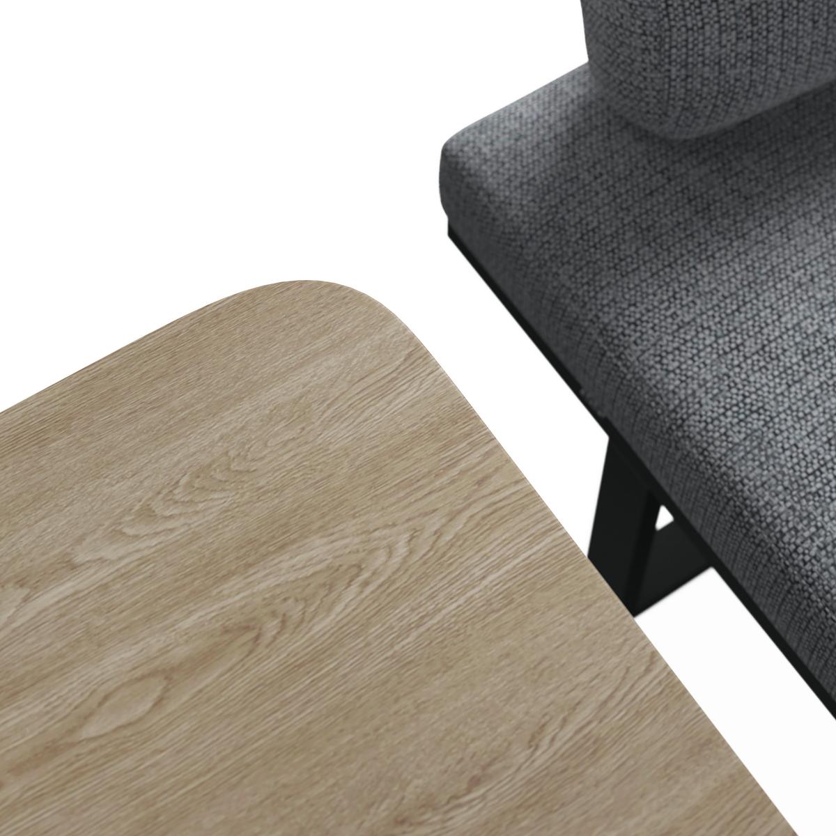 Loungegarnitur Cannes - Dunkelgrau/Anthrazit, MODERN, Kunststoff/Textil (202/236cm) - Beldano