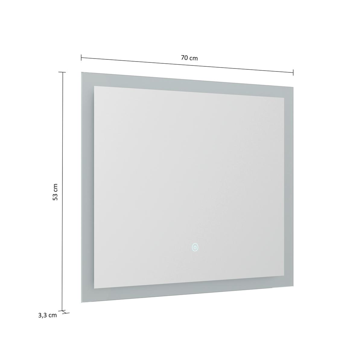 Badezimmerspiegel Led Spiegel Rechteckig B: 70cm - MODERN, Glas (70/53/3,2cm) - MID.YOU