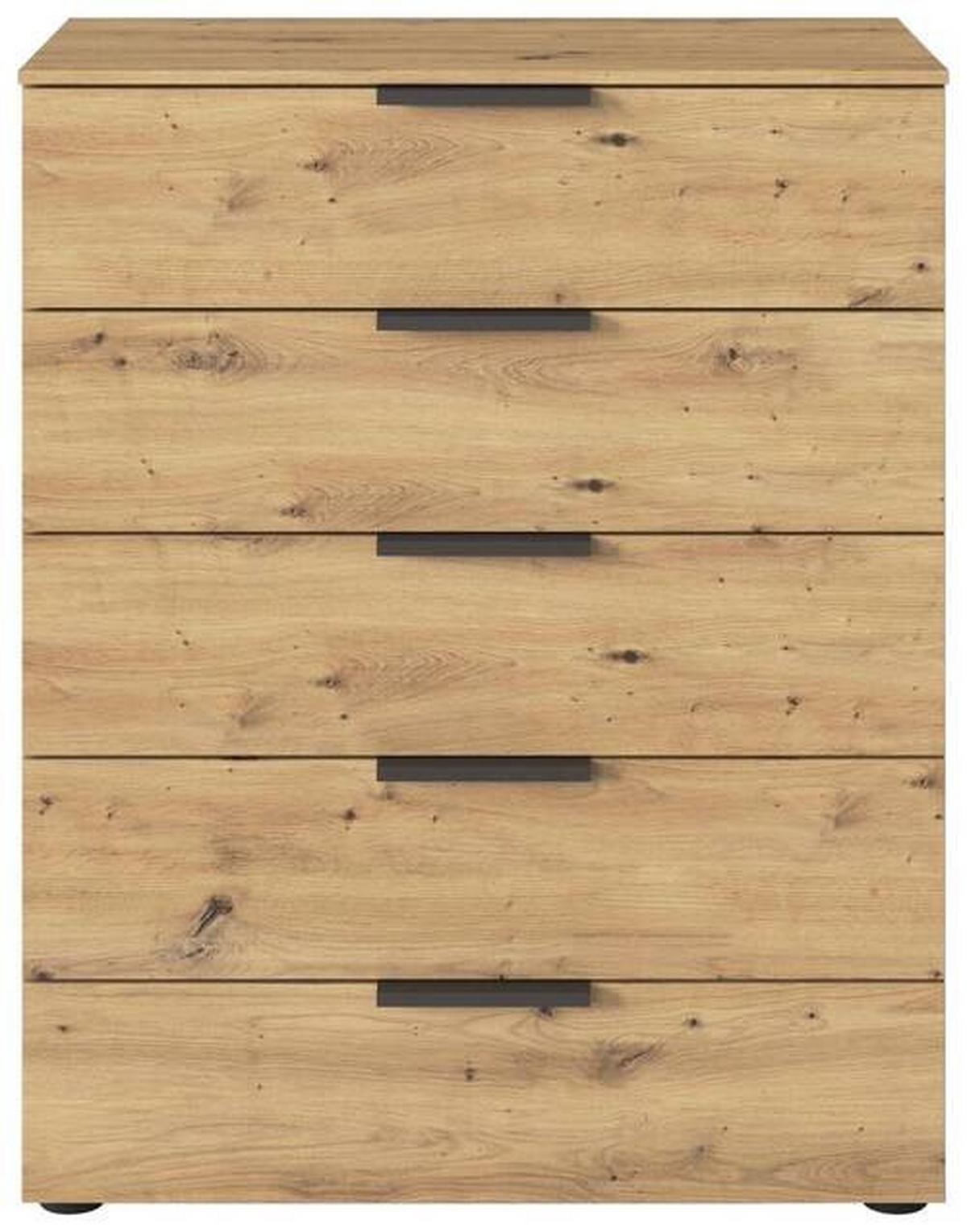 Kommode 80 cm Flipp Eiche/Graphitfarben - Schwarz/Graphitfarben, MODERN, Holzwerkstoff (80/100/42cm) - Rauch Möbel