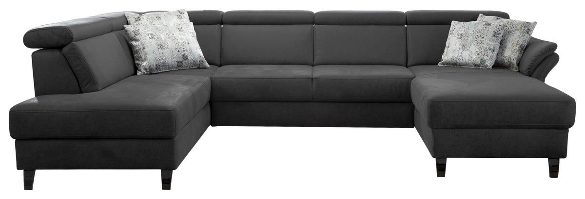 Wohnlandschaft Arngast links grau/Schwarz, 193x317x165 cm - Schwarz/Grau, KONVENTIONELL, Textil (193/317/165cm) - Sit & More