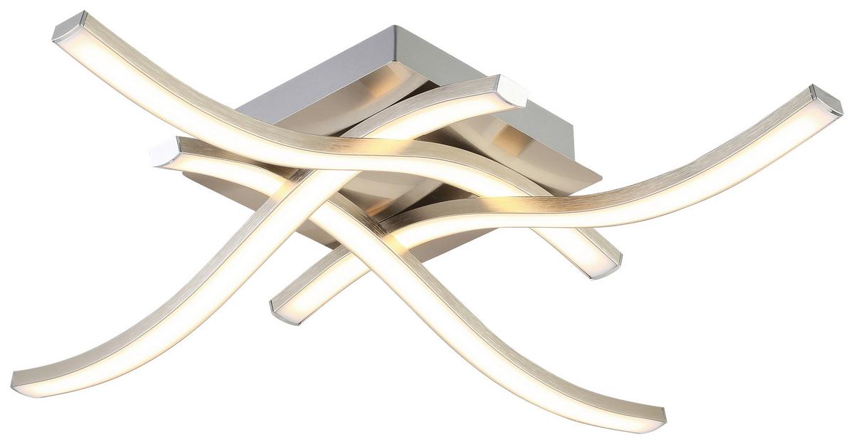 LED-Deckenleuchte Sana L: 48 cm, 1-Flammig - Alufarben, MODERN, Kunststoff/Metall (48/48/10cm) - Luca Bessoni