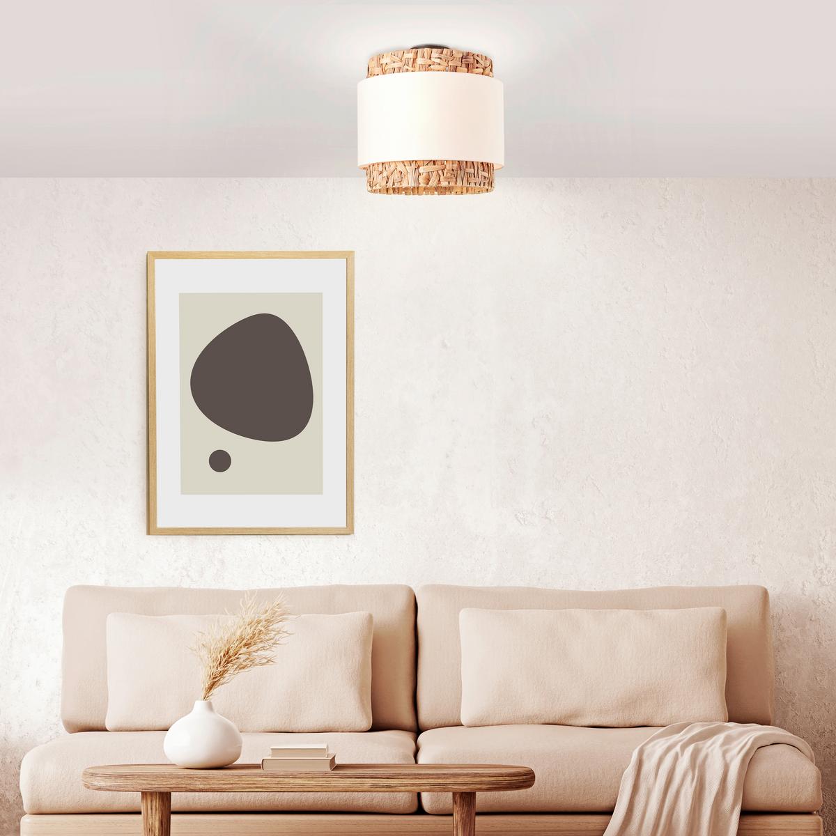 Deckenleuchte 99828/09 Waterlilly - Natur, Naturmaterialien/Textil (35/35cm) - Brilliant