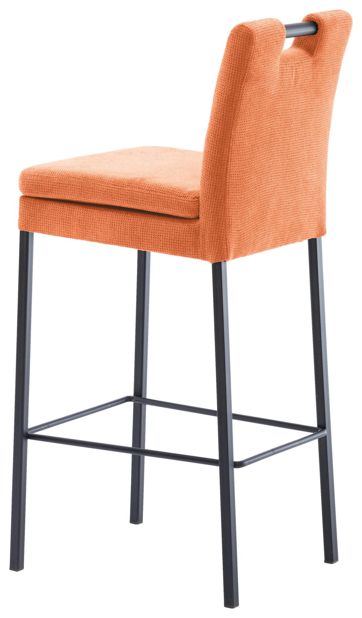 Barhocker Madrid Orange/schwarz B: 42 Cm - Schwarz/Orange, Design, Textil/Metall (42/102/52cm) - Cantus