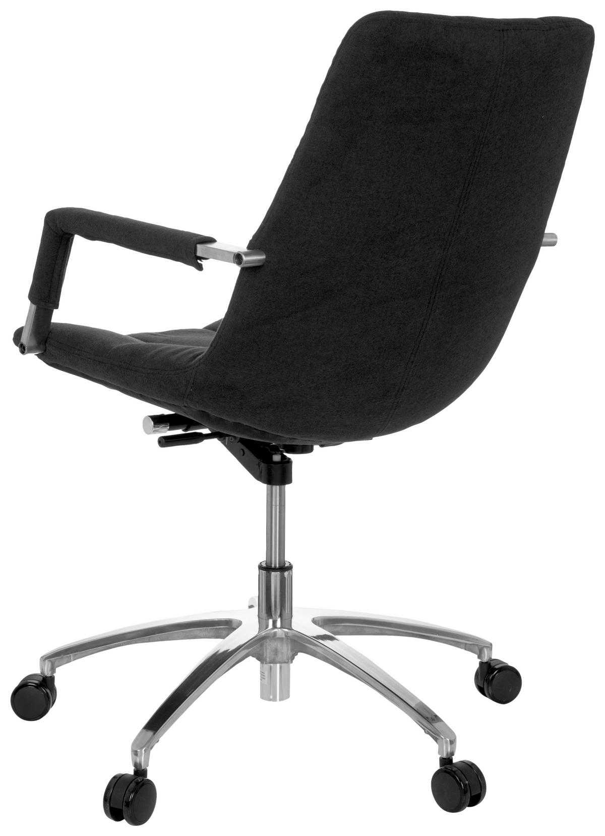 Drehstuhl Saranto Schwarz - Silberfarben/Schwarz, MODERN, Kunststoff/Textil (58/102/60cm) - MID.YOU