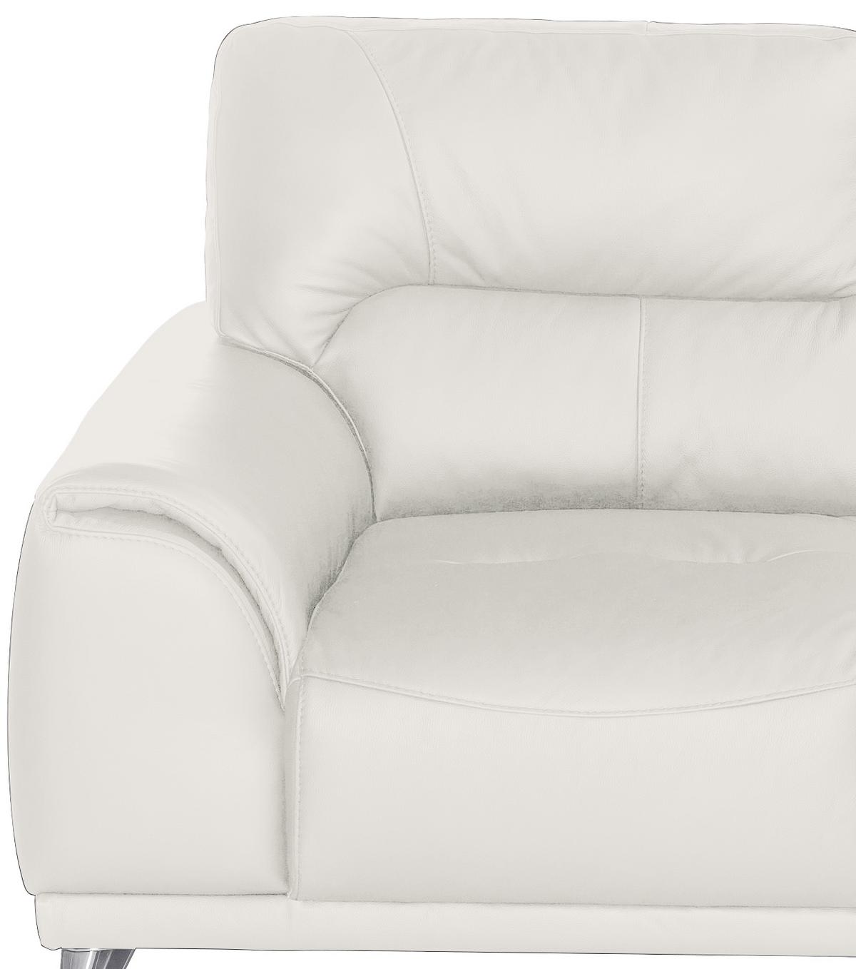Zweisitzer-Sofa Frisco, Lederlook - Chromfarben/Weiß, MODERN, Textil (166/92/96cm) - MID.YOU