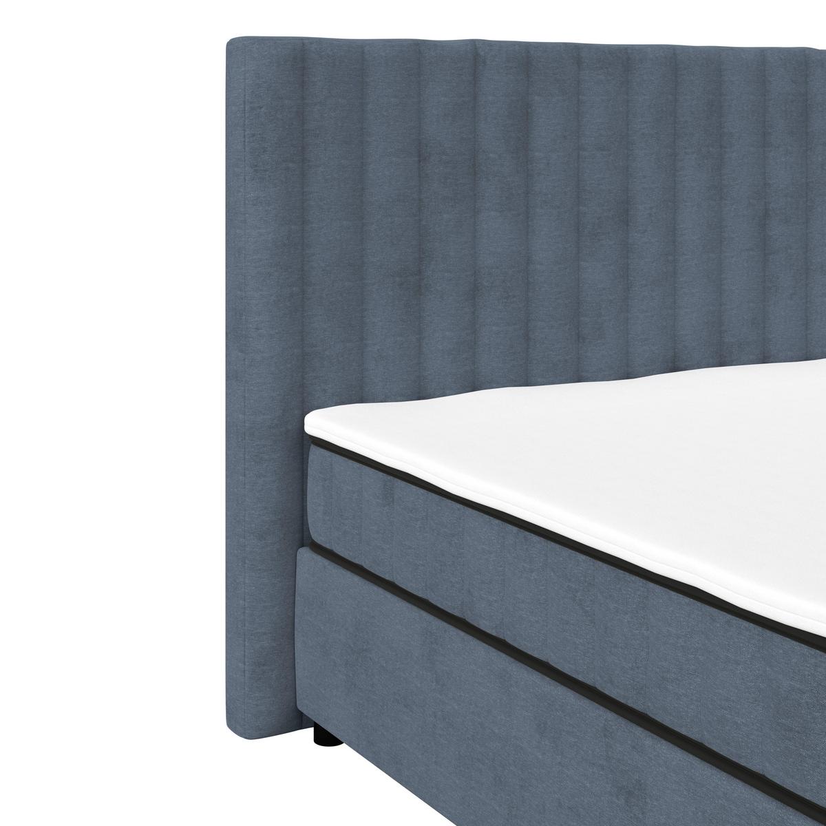 Boxbett Maya inkl. Bettkasten Graublau 200x220 cm - Graublau/Schwarz, MODERN, Holz/Holzwerkstoff (200/220cm)