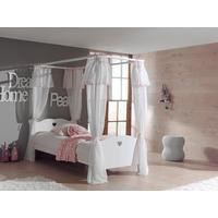 Posteľ s nebesami AMORI biela - biela, Konventionell, kompozitné drevo/textil (90/200cm) - MID.YOU