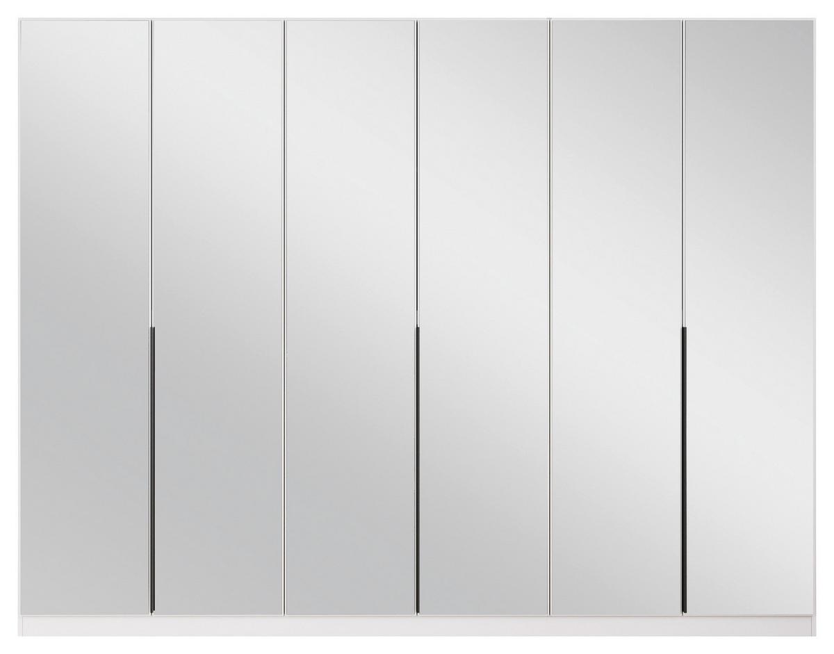 Drehtürenschrank 271 Cm Skyla Weiß/glas - Weiß, MODERN, Holzwerkstoff (271/210/54cm) - Rauch Möbel