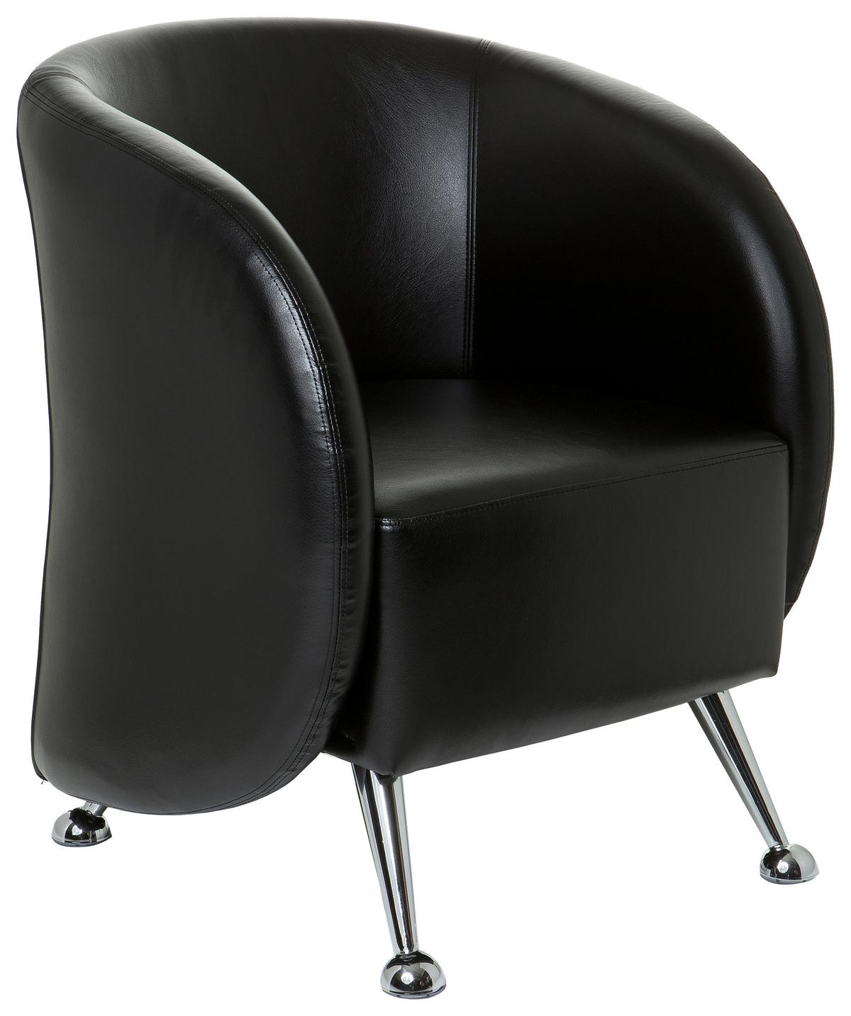 Sessel St. Lucia Schwarz - Chromfarben/Schwarz, MODERN, Textil (60/85/50cm) - MID.YOU