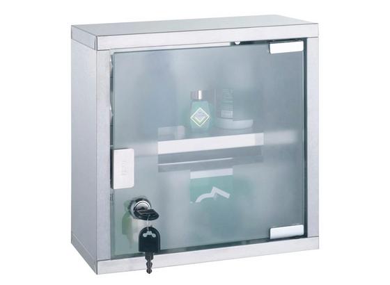 Medizinschrank First Aid - Edelstahlfarben, KONVENTIONELL, Glas/Metall (25/25/12cm) Medizinschrank First Aid - Edelstahlfarben, KONVENTIONELL, Glas/Metall (25/25/12cm)