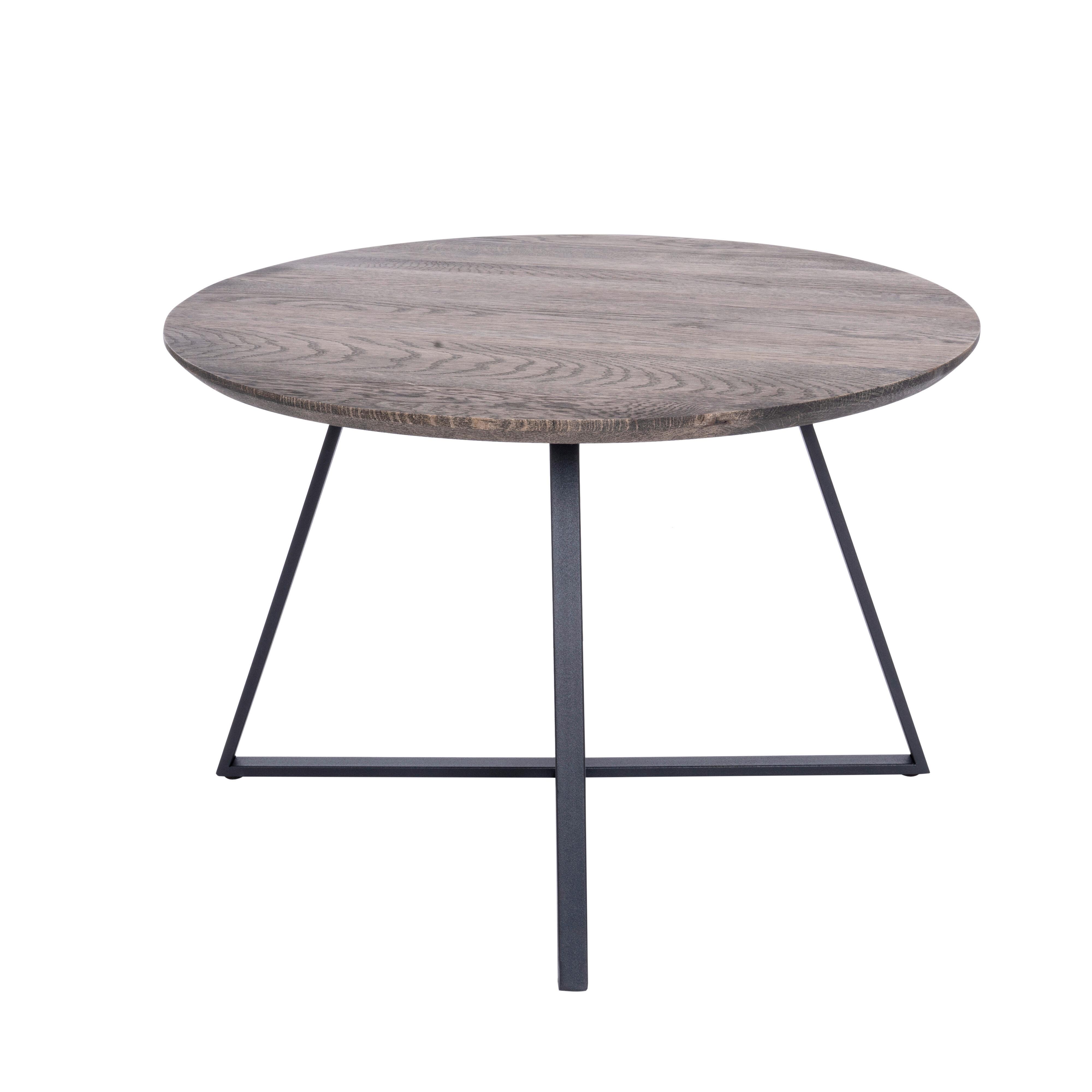 COUCHTISCH Schwarz/Eiche dunkel H: 40cm - Eiche dunkel/Schwarz, Natur, Holz/Metall (60/40cm)