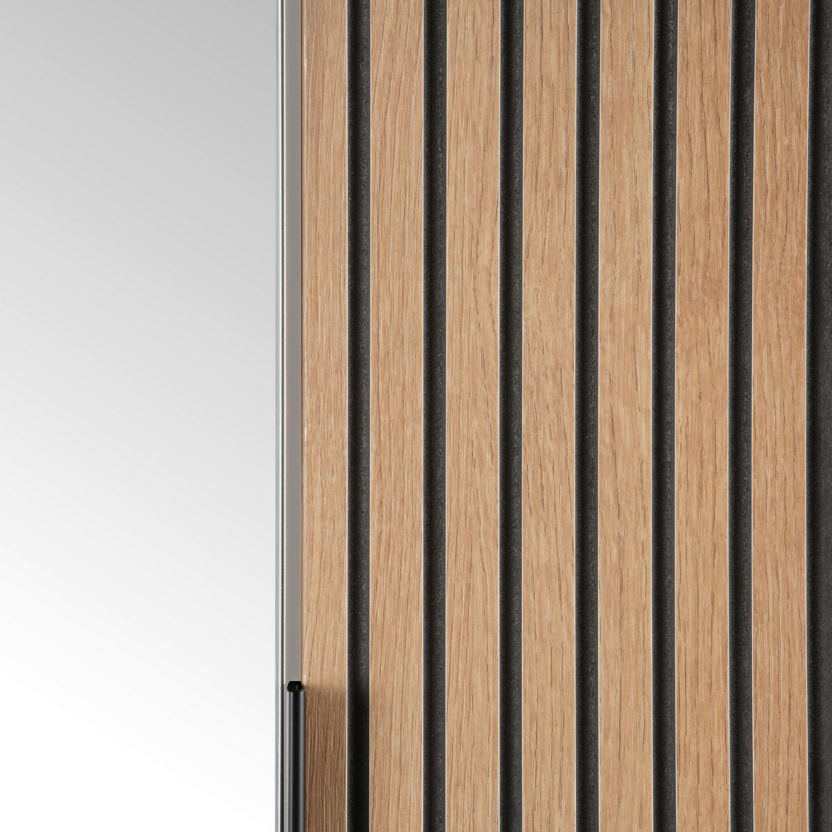 Garderobenschrank Clever Eiche Dekor/Kaschmir B: 55,5cm - Kaschmir/Eichefarben, MODERN, Glas/Holzwerkstoff (55,5/193/38cm)