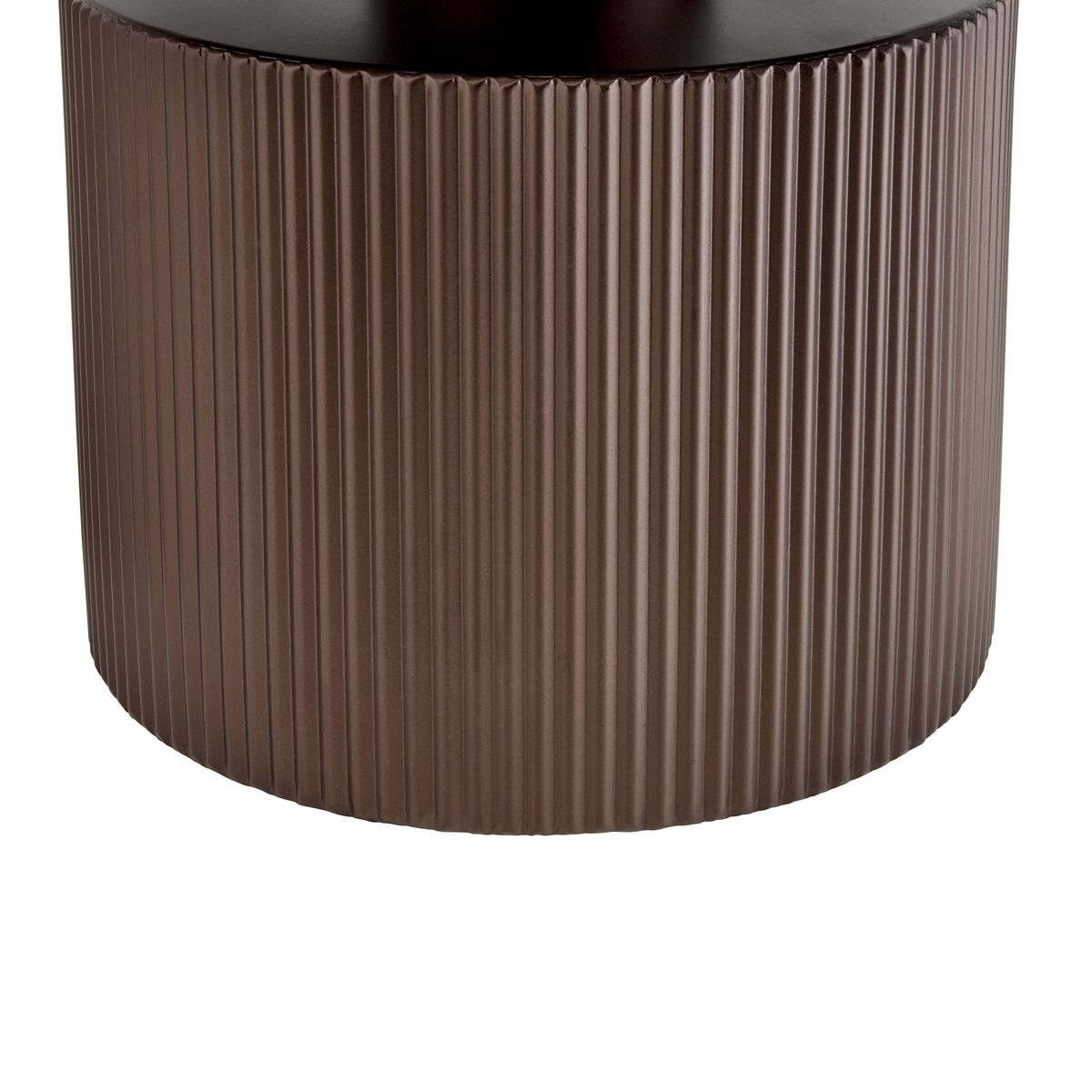 KONFERENČNÝ STOLÍK SOLCO -TREND- - bronzová/prírodná farba, Lifestyle, kov/kompozitné drevo (46/41cm) - Premium Living