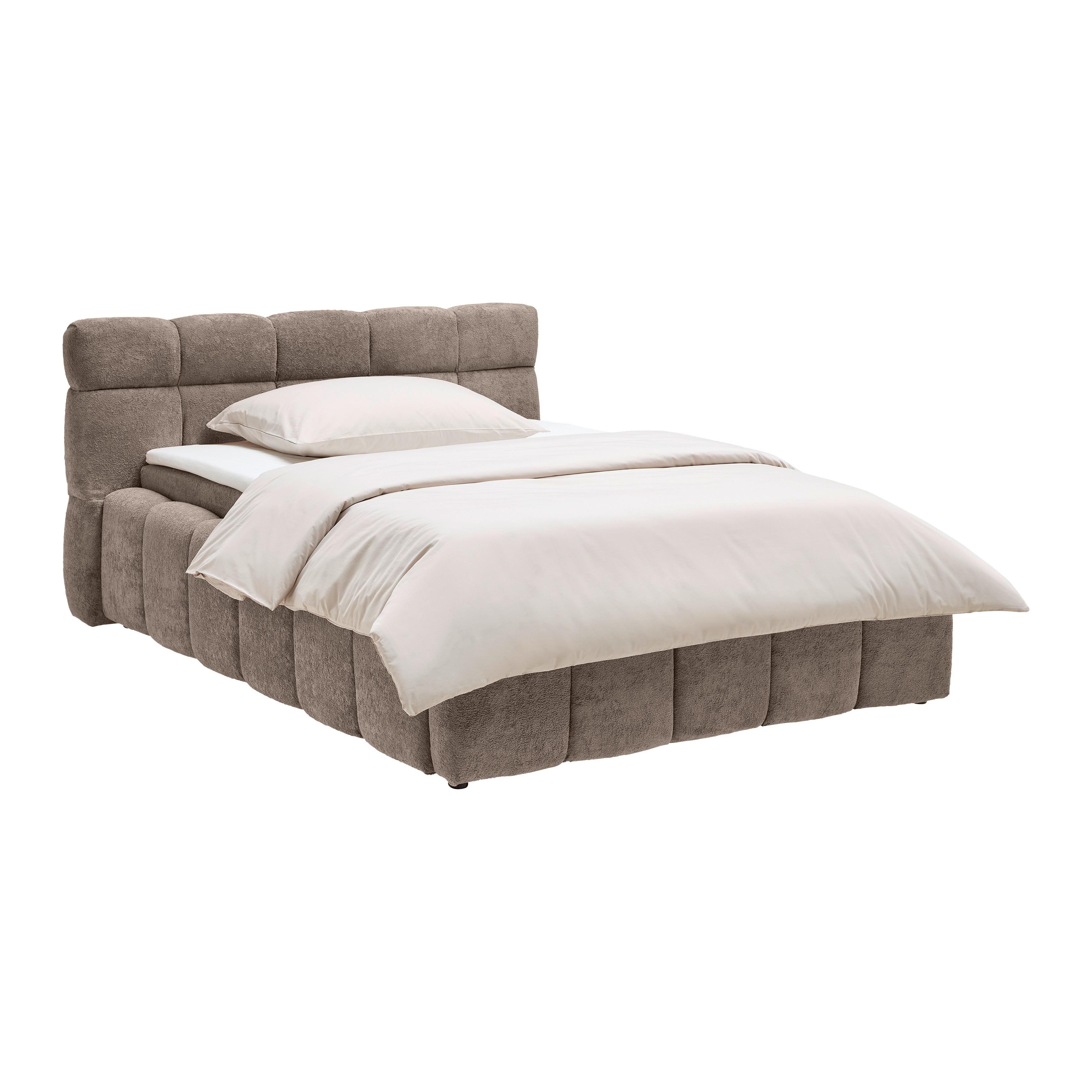 Čalúnená posteľ MONTE 120x200, hnedá - hnedá/čierna, Konventionell, textil/plast (120/200cm) - Based