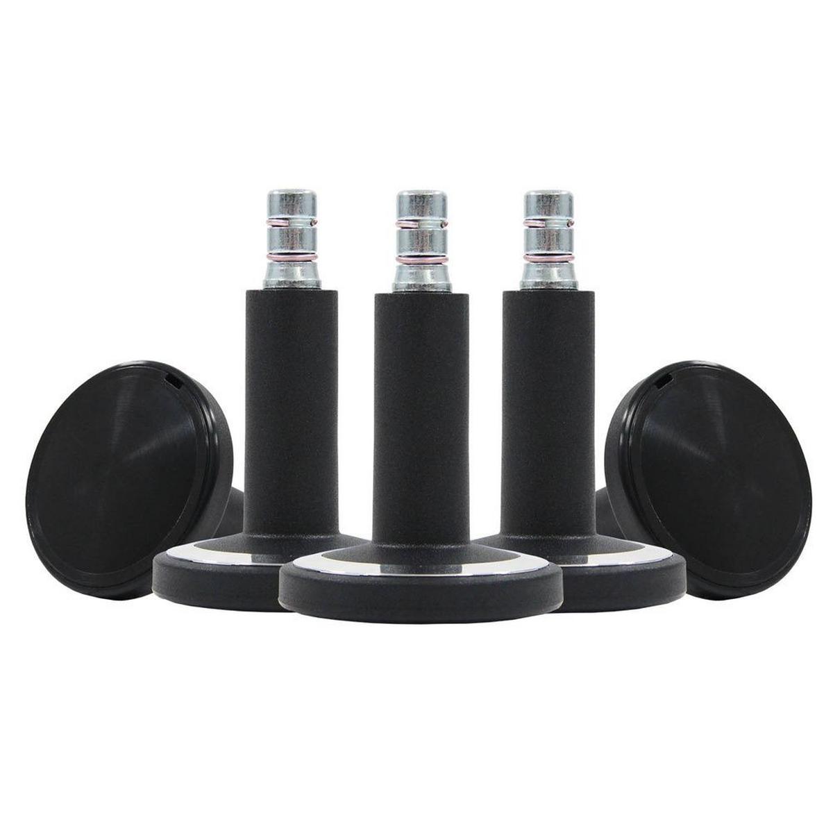 Bürostuhlgleiter Stato-m Schwarz Ø 6 Cm 5er-Set - Chromfarben/Schwarz, Basics, Kunststoff/Metall (6/6,9/6cm) - MID.YOU