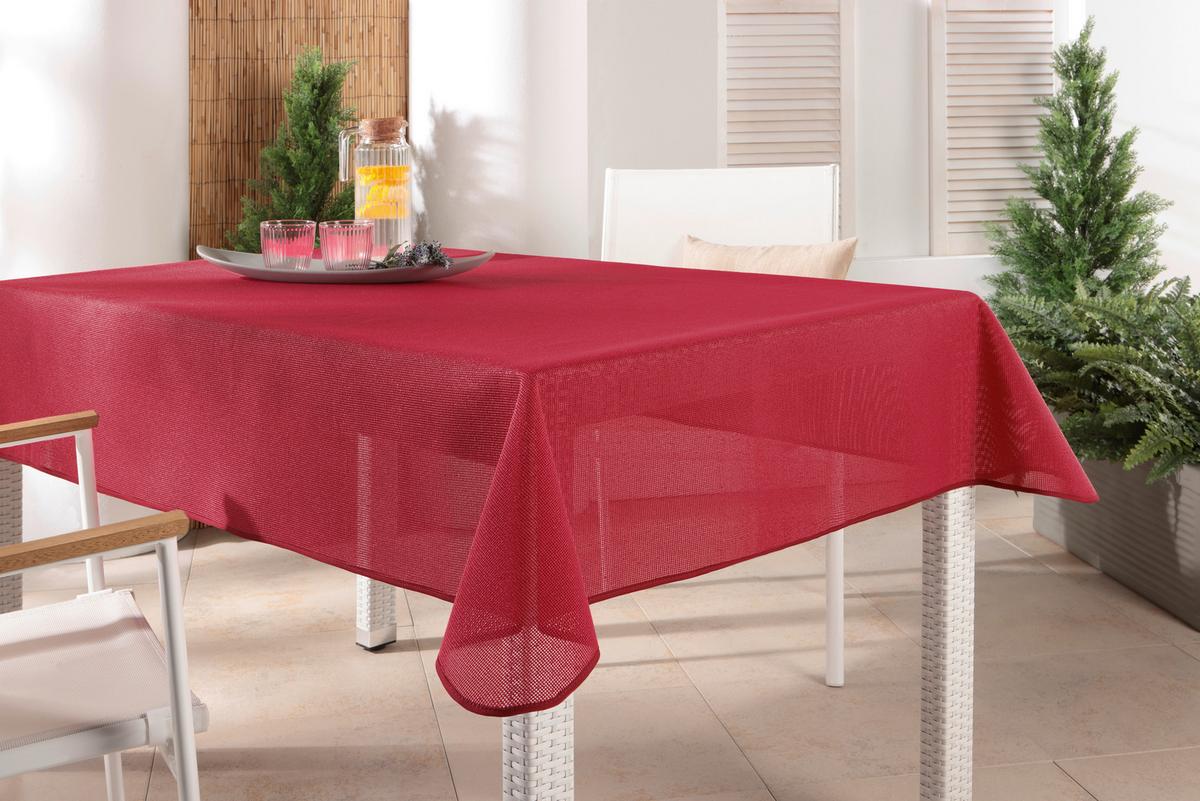 Tischdecke Emden - Champagner/Bordeaux, LIFESTYLE, Kunststoff (130/160cm)