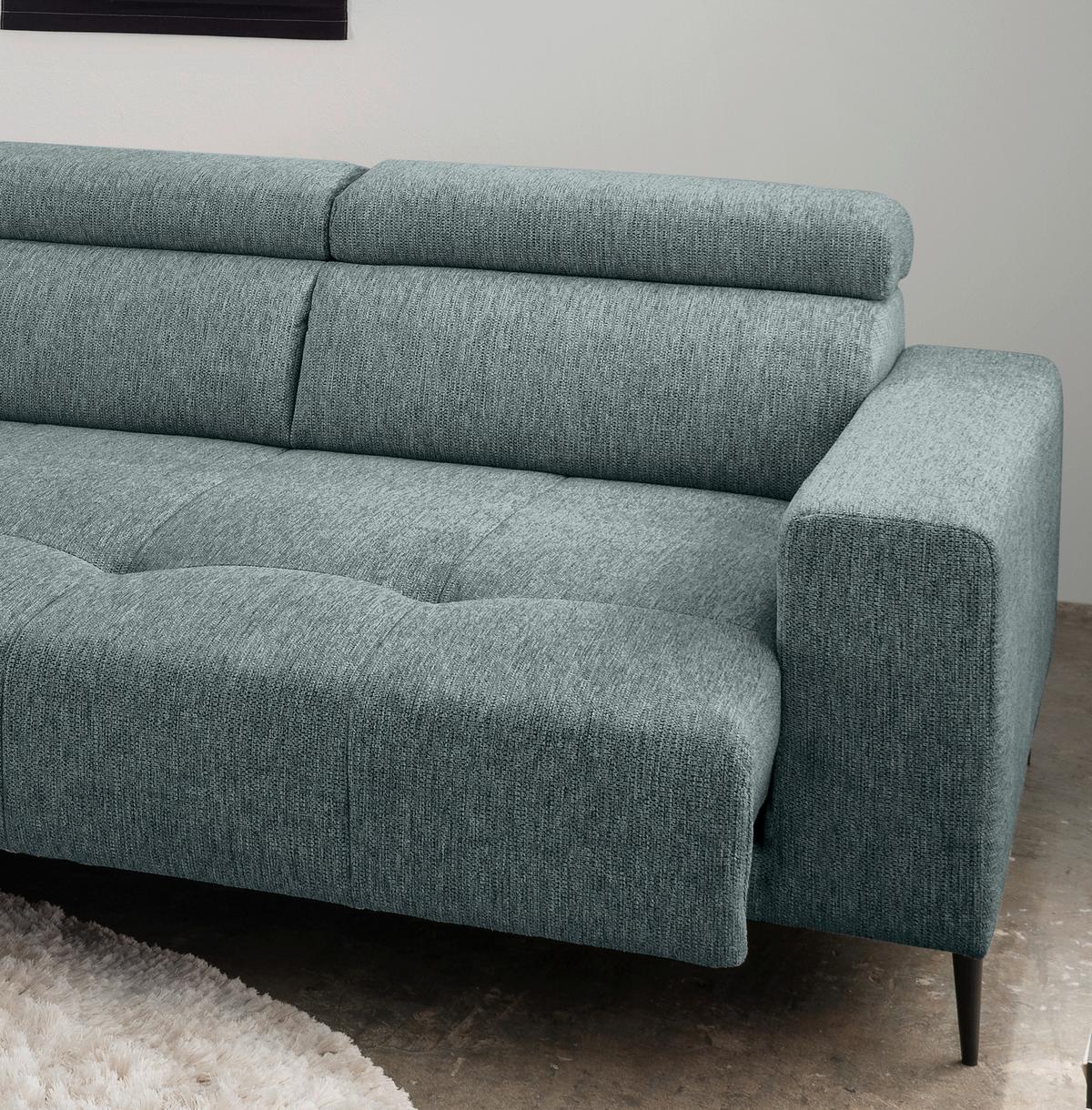Ecksofa Intera, Mintgrau S: 188x276 Cm - Mintgrau/Schwarz, KONVENTIONELL, Textil (188/276cm) - Livetastic