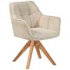 Armlehnstuhl Dian 325 - Hellbraun/Beige, MODERN, Holz/Textil (63/84/61cm) - Kayoom