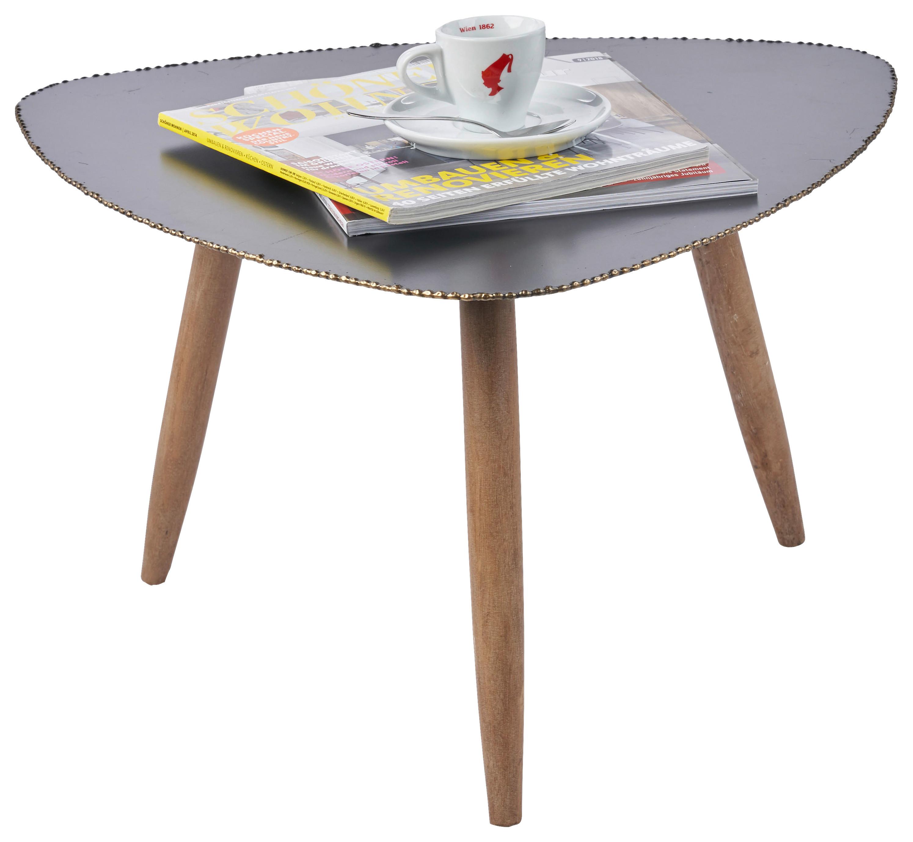 Couchtisch aus Metall Timo - Anthrazit/Braun, Basics, Holz/Metall (55/56/34cm) - Sonnhaus