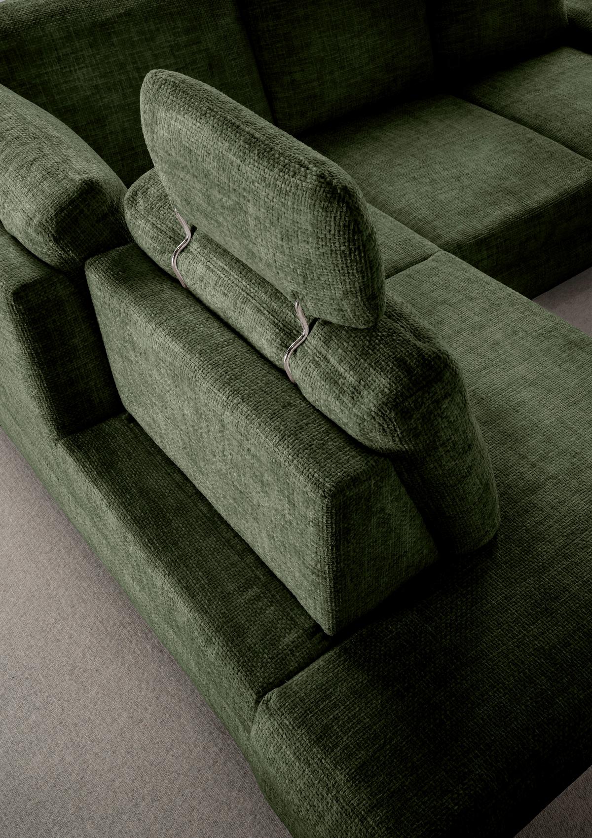 Eckschlafsofa Positano Dunkelgrün S: 206x265 Cm - Wildeiche/Dunkelgrün, MODERN, Textil (206/265cm) - Livetastic