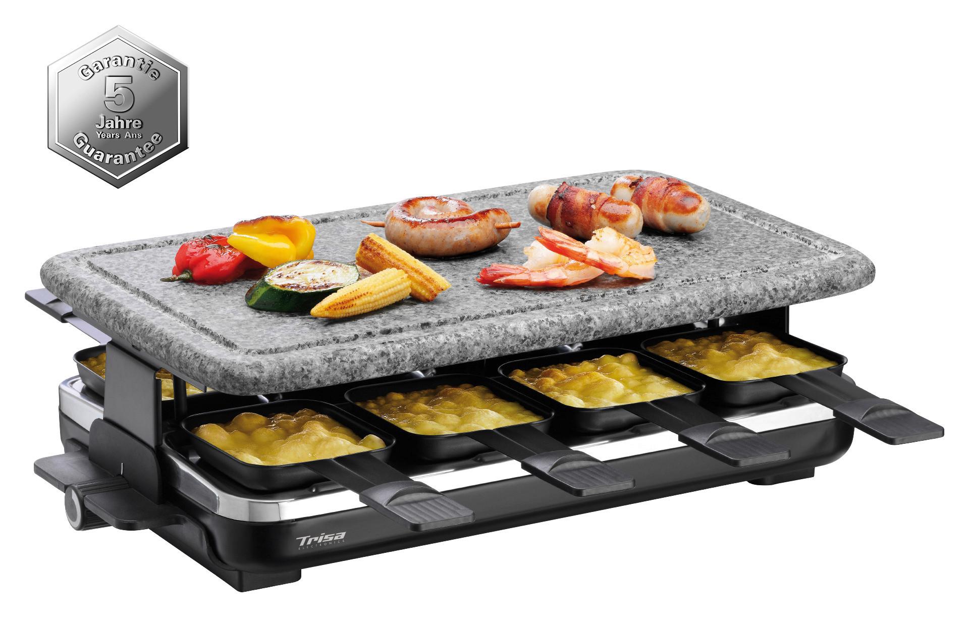Raclette Hot Stone Mit Kunststein + 8 Grillpfännchen