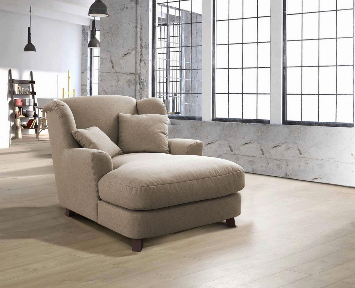 XXXL-Sessel Asado beige inkl. Zierkissen, B: 109 cm - Beige/Dunkelbraun, MODERN, Textil (109/104/145cm) - Sit & More