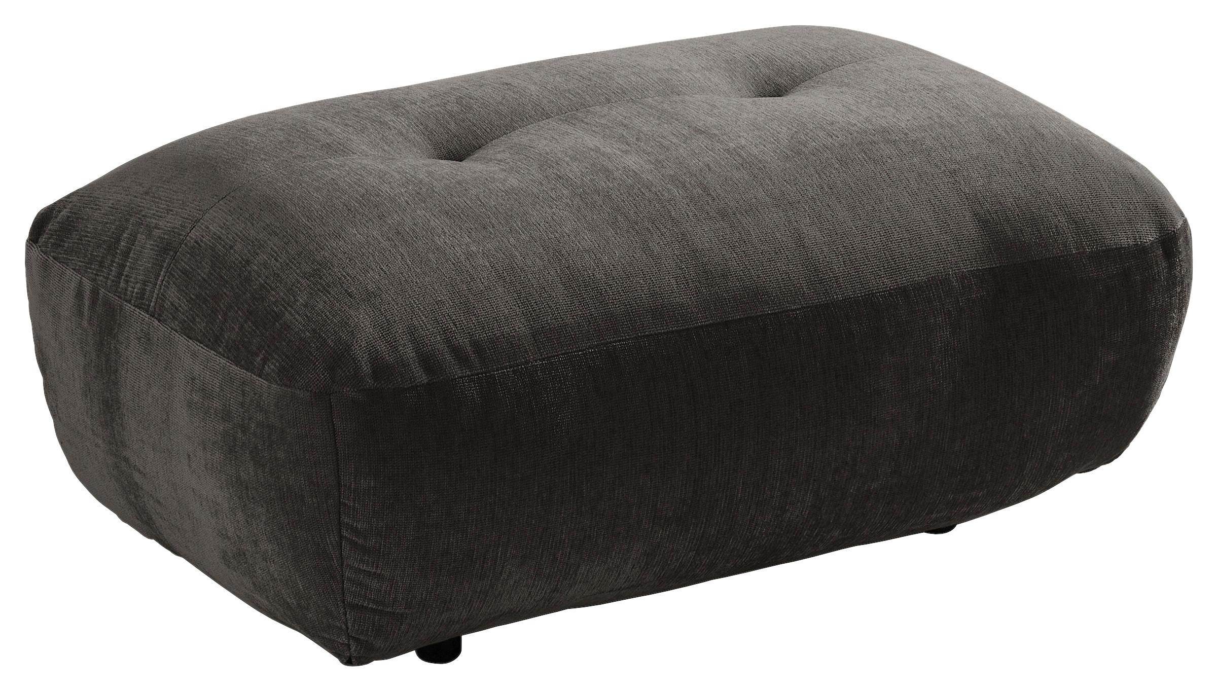 Hocker Be Fluffy - Anthrazit/Schwarz, MODERN, Textil (112/46/65cm) - Trendmanufaktur