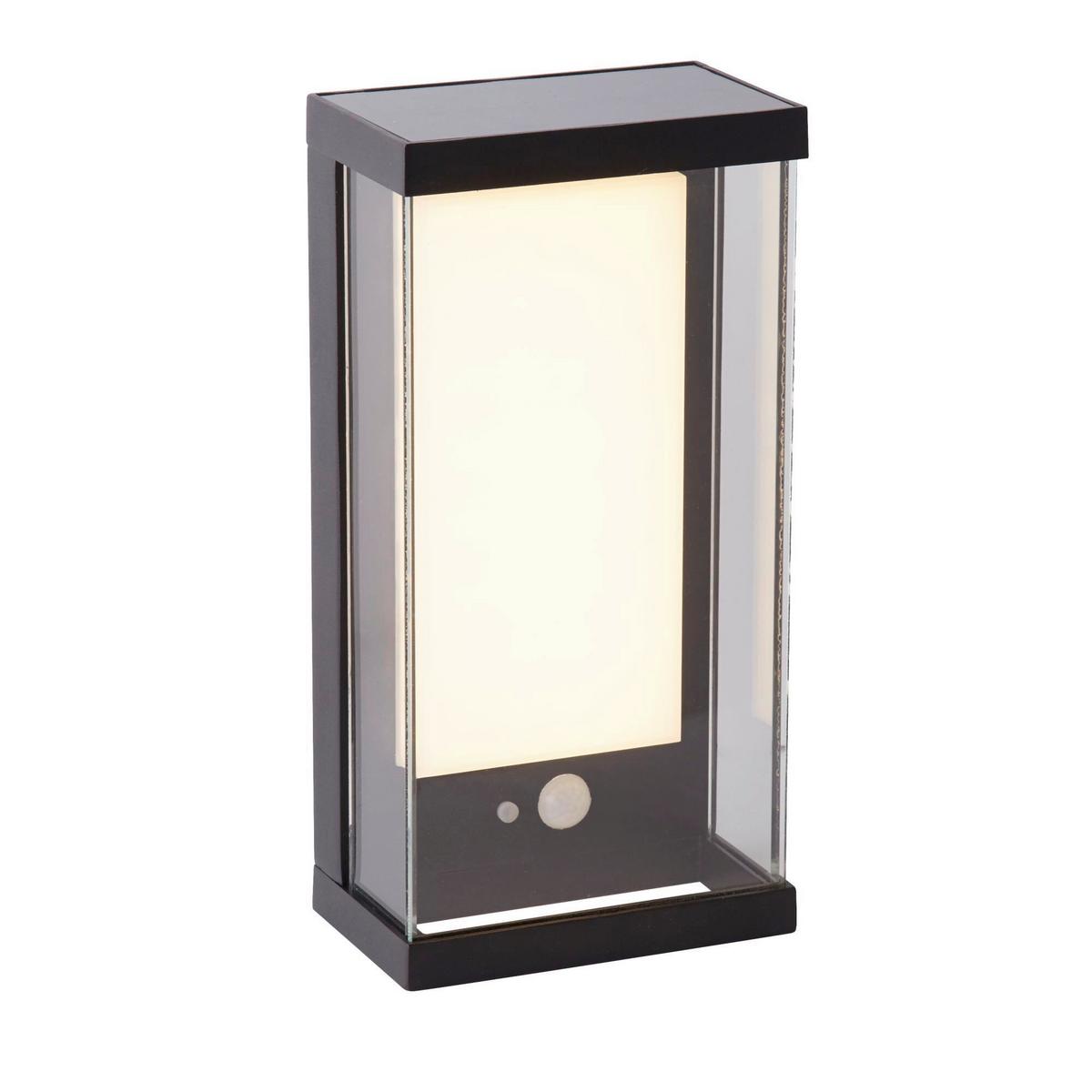 Solarleuchte 67419bk Solar Wandleuchte - Schwarz/Weiß, Design, Glas/Metall (12,6/25,3/25.3cm)