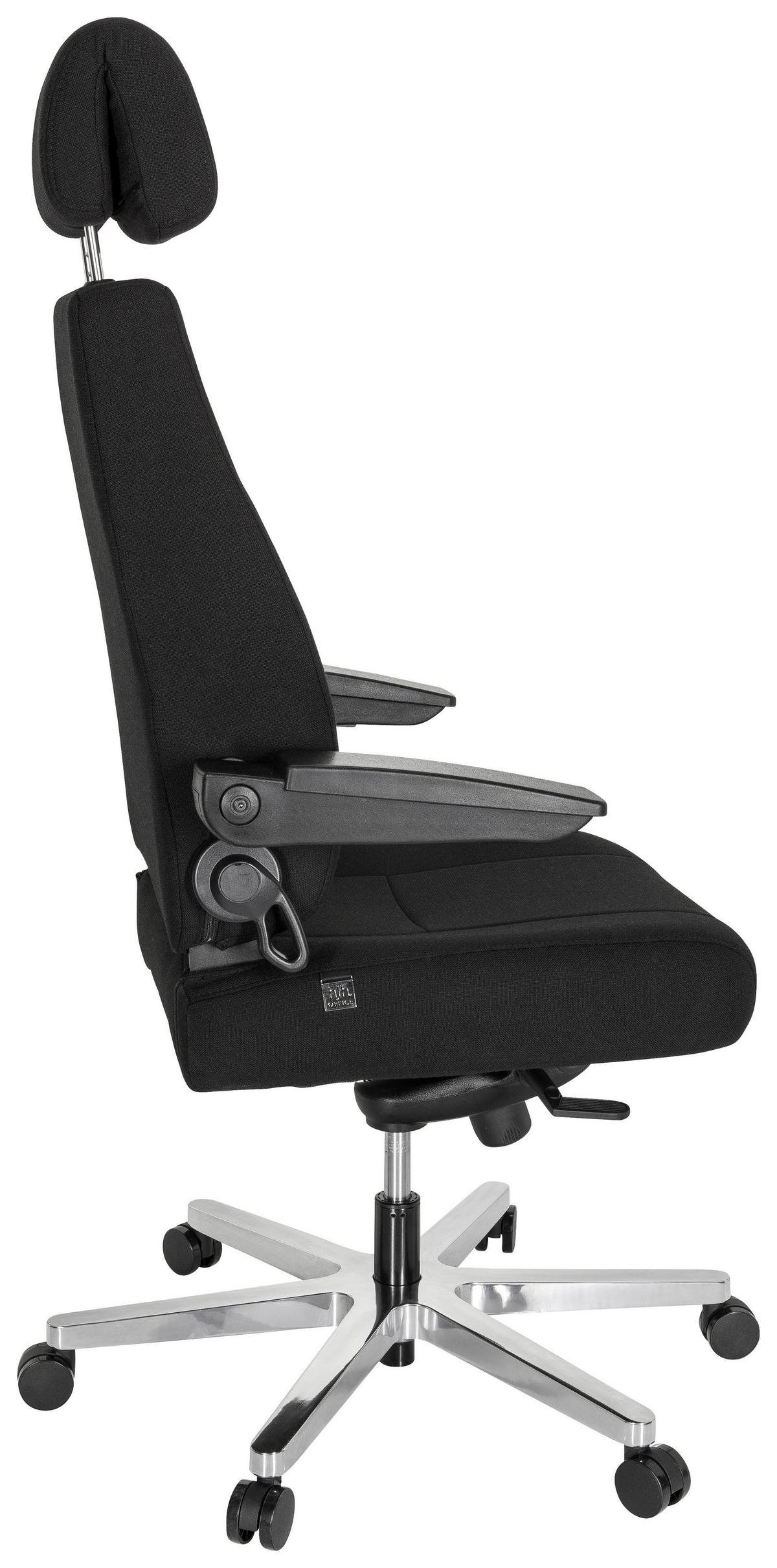 Chefsessel Hours Wippfunktion Schwarz Bis 150 Kg - Silberfarben/Schwarz, Basics, Kunststoff/Textil (70/152/70cm) - MID.YOU