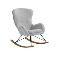 Schaukelstuhl Eiche Dekor, Hellgrau B: 70 Cm - Eichefarben/Hellgrau, MODERN, Textil/Metall (70/102/94cm) - Livetastic