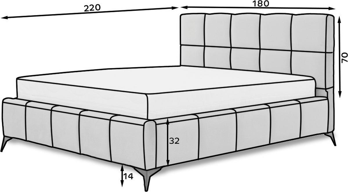 Polsterbett Mist Beige Lf: 160x200 cm - Beige/Schwarz, MODERN, Holz/Textil (160/200cm) - MID.YOU