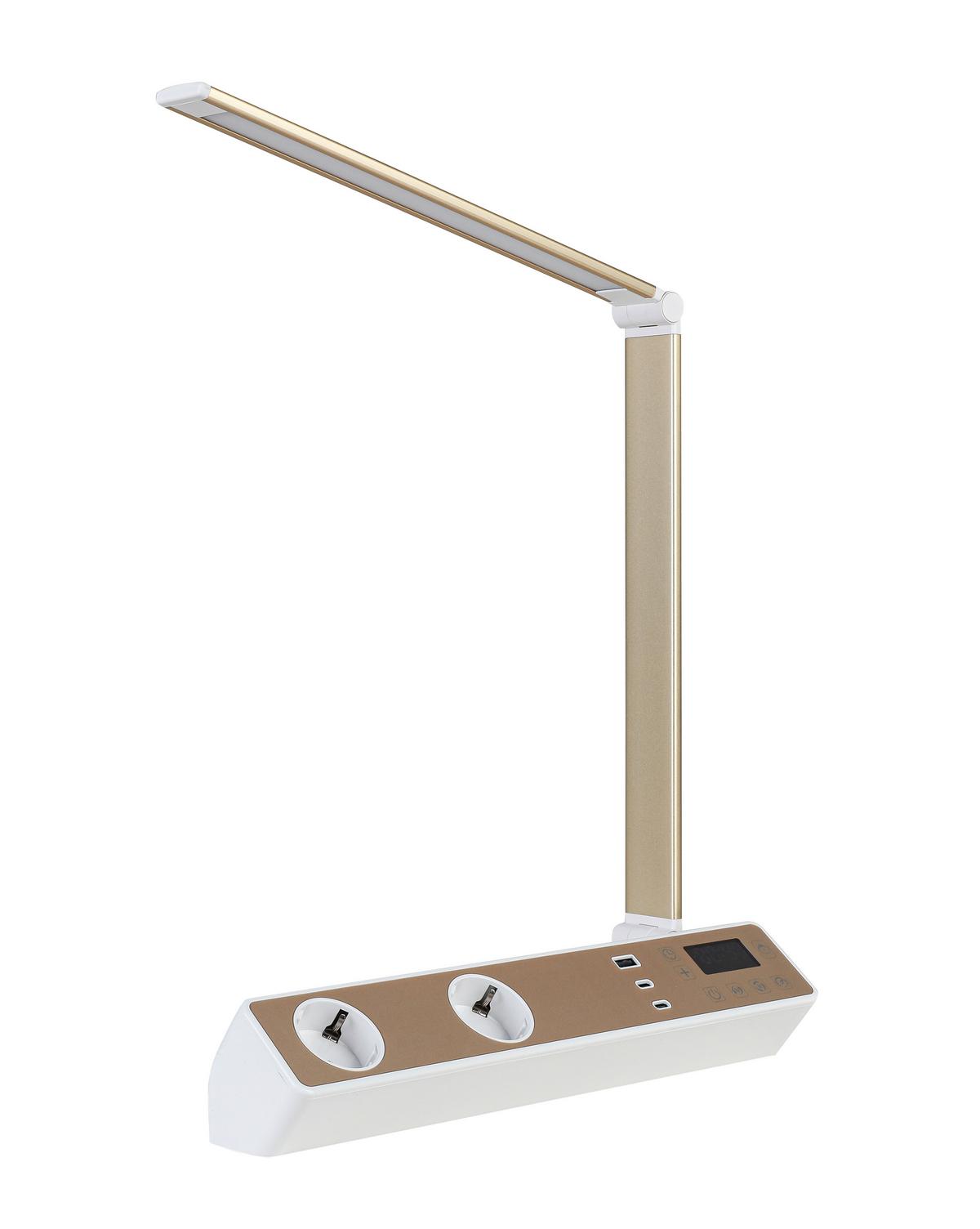 LED LAMPA NA PSACÍ STŮL MULTI - bílá/barva růžového zlata, Moderní, kov/plast (33/10,5/37-66cm) - Mömax