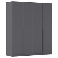 Drehtürenschrank Alabama Grau Metallic B: 181 Cm - Grau, MODERN, Holzwerkstoff (181/229/54cm) - Rauch Möbel