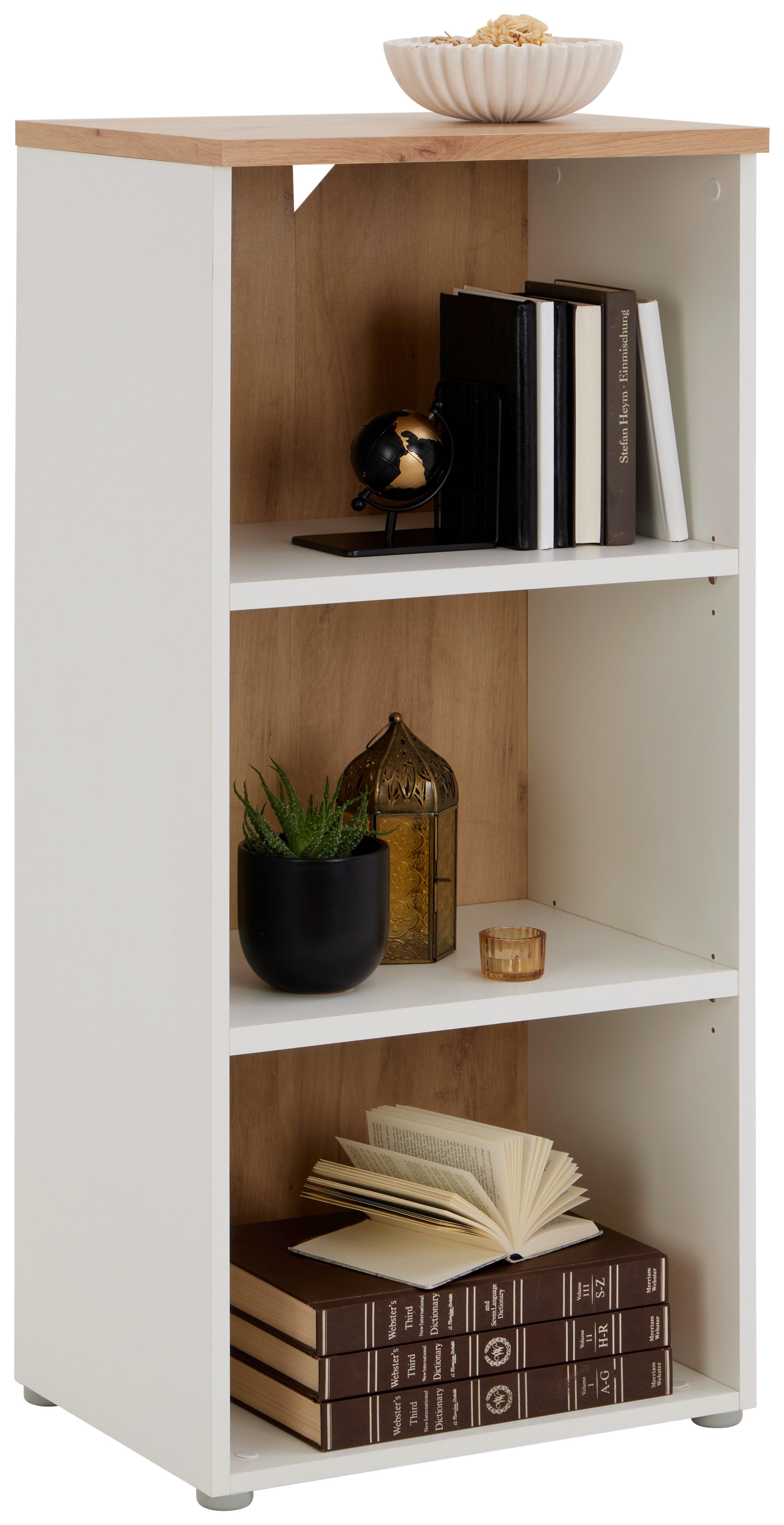 Aktenregal Kontor K4 Eiche Dekor Weiss B: 50 cm - Eichefarben/Weiß, MODERN, Holzwerkstoff (50/112/38cm)