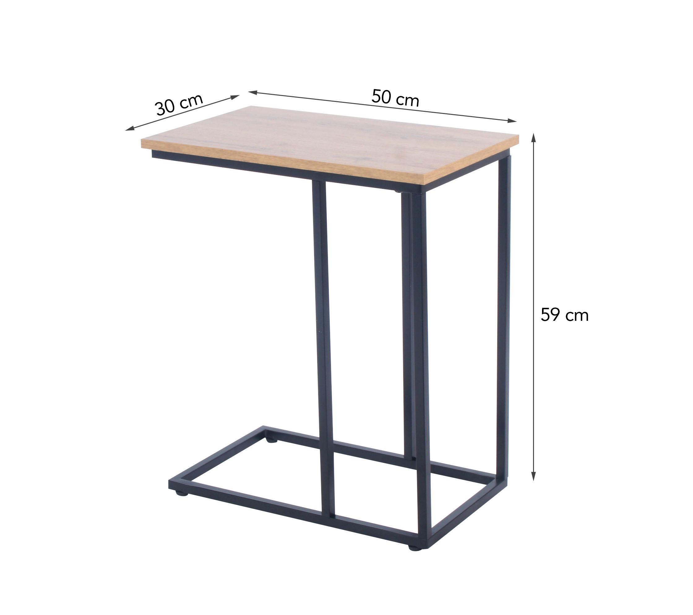 Beistelltisch Ludwig Eiche Dekor - Schwarz/Naturfarben, MODERN, Holzwerkstoff/Metall (30/59/50cm)