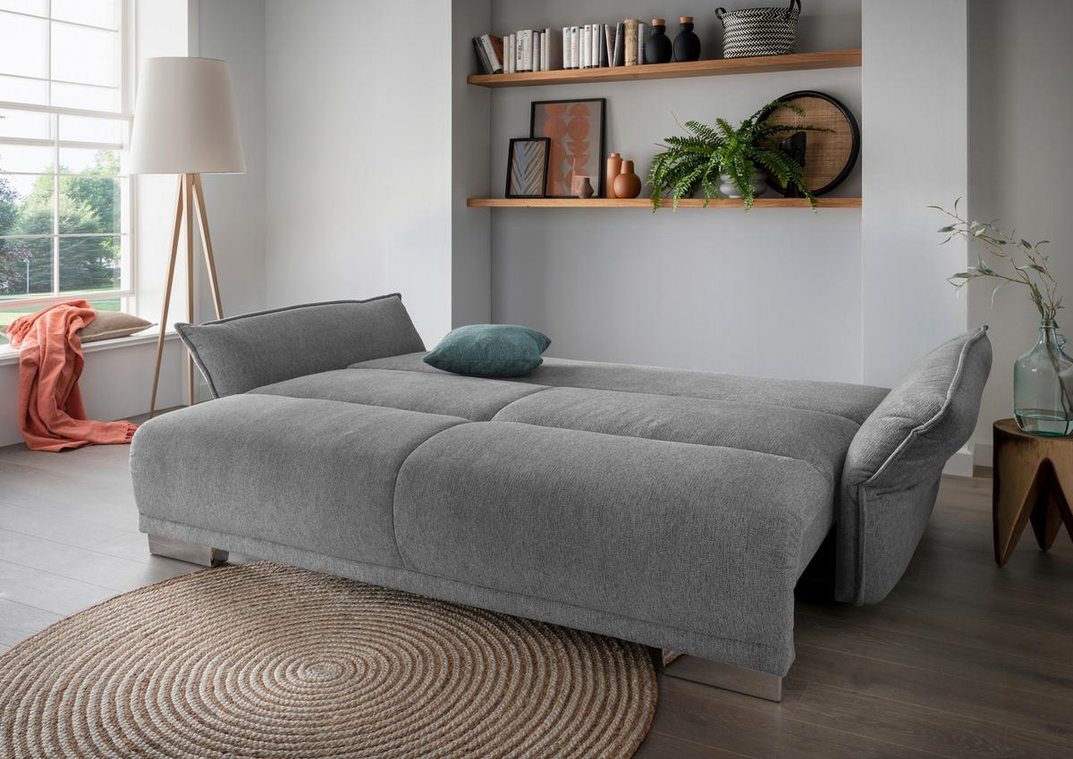 Bigsofa Pera, Silberfarben B: 242 cm - Chromfarben/Silberfarben, MODERN, Textil (242/71/90/131cm) - Livetastic