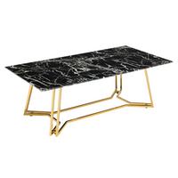 Couchtisch Schwarz, Goldfarben L: 110 Cm - Goldfarben/Schwarz, Design, Glas/Metall (110/60/40cm) - Livetastic
