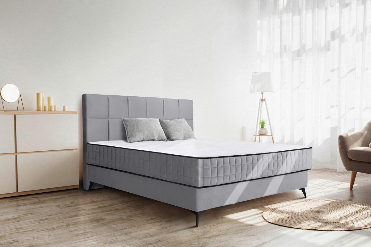 Kárpitozott Ágy Lina 180/200 Cm - szürke, Modern, faalapú anyag/textil (180/200cm) - Modern Living