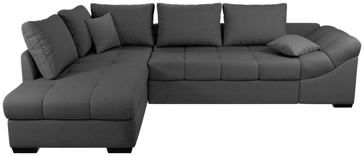 Eckschlafsofa Alvito Anthrazit S: 202x298 Cm - Anthrazit/Schwarz, MODERN, Textil (202/298cm) - MID.YOU