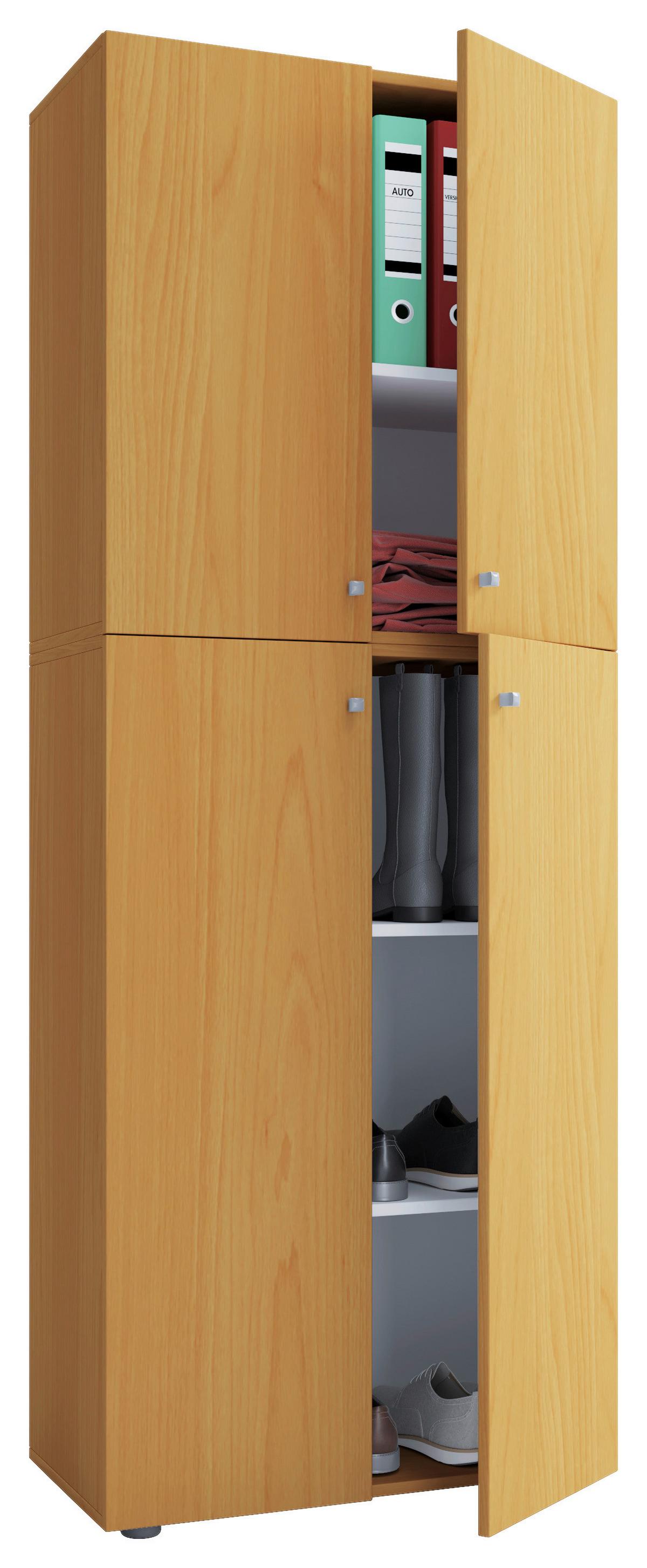Mehrzweckschrank Vandol Buche Dekor BxH 70x178 cm - Buchefarben/Schwarz, Basics, Holzwerkstoff (70/178/40cm) - MID.YOU